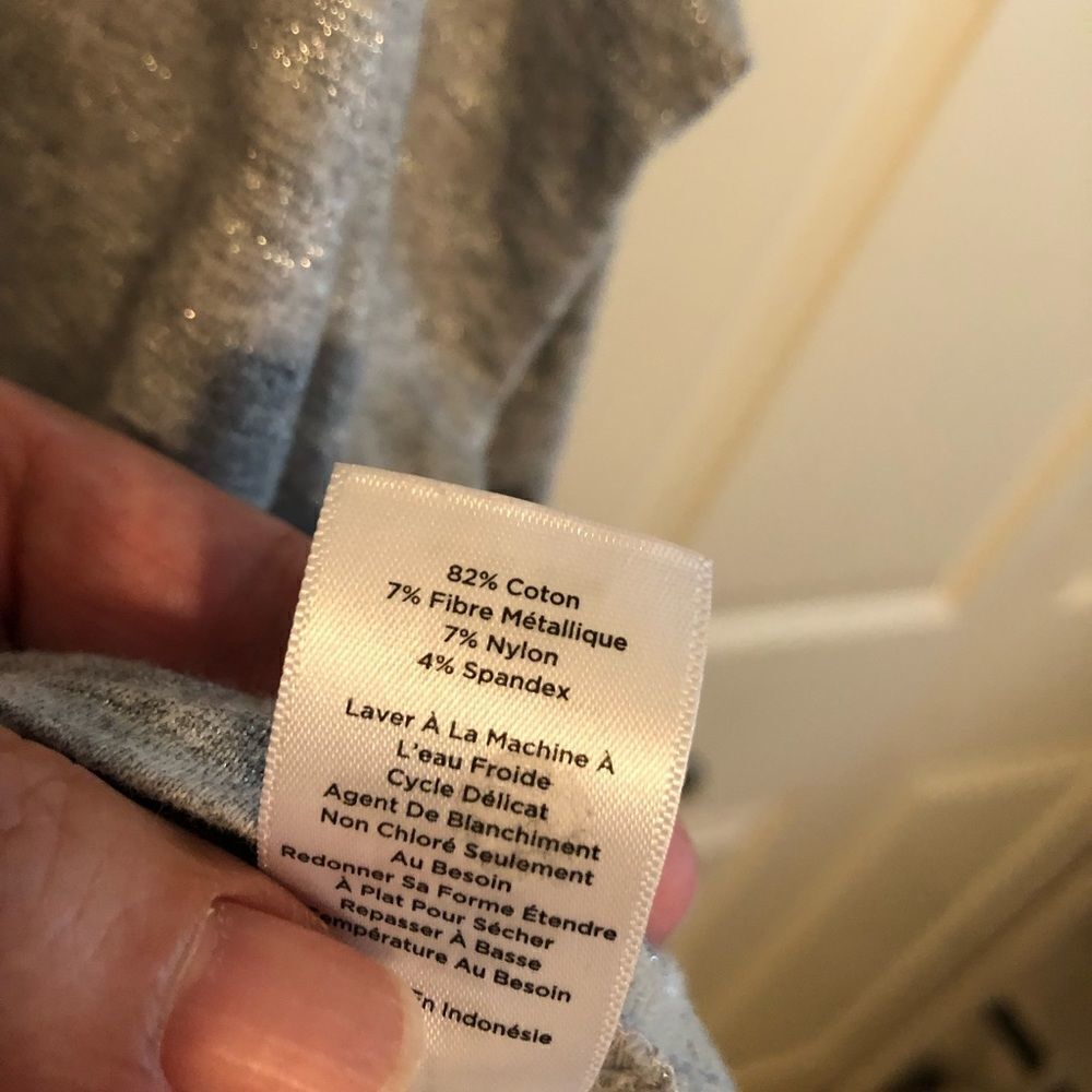 Talbots Silver & Gray LS Top 3X - Picture 7 of 7